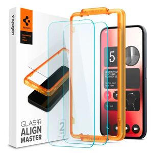Nothing Phone (2a) Spigen Alignmaster Glas.tR Skærmbeskyttelse - 2 Pack - Case Friendly - Gennemsigtig