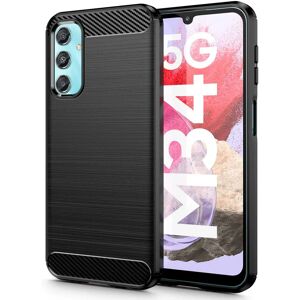 Samsung Galaxy M34 (5G) / F34 (5G) Tech-Protect Fleksibelt Plastik Carbon Cover - Sort