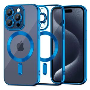 iPhone 15 Pro Max Tech-Protect MagShine Cover - MagSafe Kompatibel - Gennemsigtig / Mørkeblå