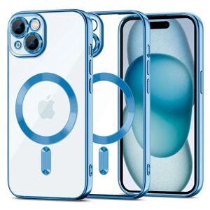 iPhone 15 Tech-Protect MagShine Cover - MagSafe Kompatibel - Gennemsigtig / Mørkeblå