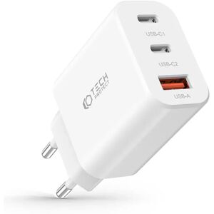 Tech-Protect Network 30W Vægoplader m. 2 x USB-C & 1 x USB-A - Hvid