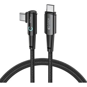 Tech-Protect Ultraboost PD 60W/6A Vinklet USB-C til USB-C Kabel 1m - Sort