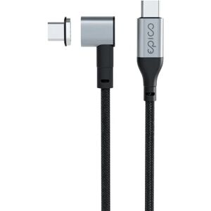 Epico Vinklet Magnetisk USB-C til USB-C Kabel 100W - 2m - Sort