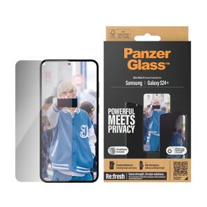 Samsung Galaxy S24+ (Plus) PanzerGlass Ultra Wide Fit Re:fresh Skærmbeskyttelse m. EasyAligner - Privacy - Platinum Strength - Gennemsigtig / Sort Kant