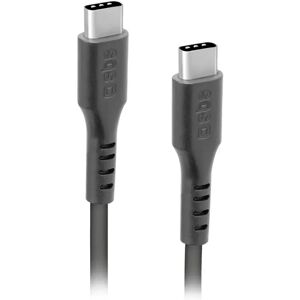 SBS USB-C til USB-C Kabel - 1.5 Meter - 25W (PD) - Sort