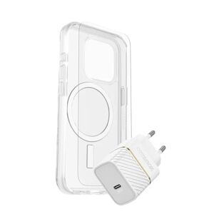 OtterBox iPhone 15 Protection + Power Kit - MagSafe Cover, Skærmbeskyttelse & 30W Vægoplader