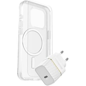 OtterBox iPhone 15 Pro Protection + Power Kit - MagSafe Cover, Skærmbeskyttelse & 30W Vægoplader