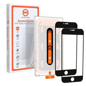 iPhone SE (2022 / 2020) / 8 / 7 Mobile Origin Beskyttelsesglas - Case Friendly - 2 Pack - Sort Kant