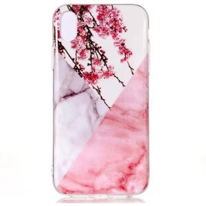 MOBILCOVERS.DK iPhone XR TPU Cover Pink Marble And Flowers