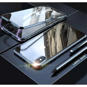 MOBILCOVERS.DK iPhone X / Xs Cover m. Magnetisk Cover m. Glas Forside & Bagside - Sort