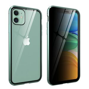 MOBILCOVERS.DK iPhone 11 360° Magnetisk Cover m. Glas Bagside og Forside m. Privacy Funktion - Grøn