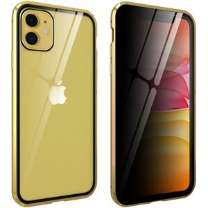 MOBILCOVERS.DK iPhone 11 360° Magnetisk Cover m. Glas Bagside og Forside m. Privacy Funktion - Guld