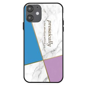MOBILCOVERS.DK iPhone 12 Mini Cover med Print - Geometri - Pink / Blå / Hvid Marmor