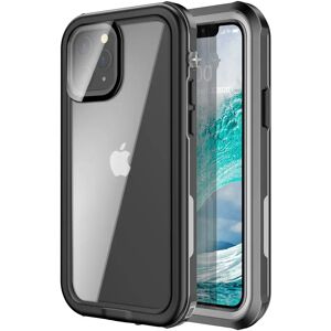 MOBILCOVERS.DK iPhone 12 Pro Max Vandtæt Håndværker Cover m. skærmbeskyttelse - Gennemsigtig / Sort