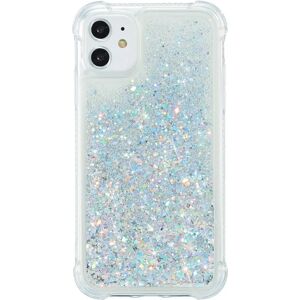 MOBILCOVERS.DK iPhone 12 / 12 Pro Plastik Cover m. Glitter - Gennemsigtig / Sølv