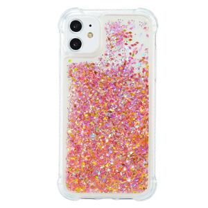 MOBILCOVERS.DK iPhone 12 / 12 Pro Plastik Cover m. Glitter - Gennemsigtig / Orange