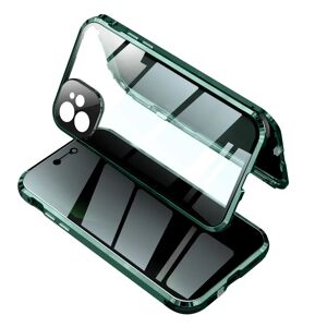 MOBILCOVERS.DK iPhone 12 Pro Magnetisk Cover m. Privacy Glasbagside og Forside og Låsefunktion - Grøn