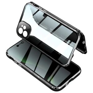 MOBILCOVERS.DK iPhone 12 Pro Magnetisk Cover m. Privacy Glasbagside og Forside og Låsefunktion - Sort