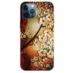 MOBILCOVERS.DK iPhone 13 Pro Max Fleksibel Plastik Cover - Gennemsigtig / Træ med Blomster