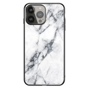 MOBILCOVERS.DK iPhone 13 Pro Fleksibelt Plastik Cover m. Glasbagside - Hvid Marmor