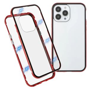MOBILCOVERS.DK iPhone 13 Pro Magnetisk Cover m. Glas Bagside og Forside - Rød