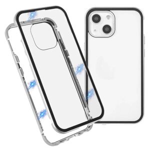 MOBILCOVERS.DK iPhone 13 Mini Magnetisk Cover m. Glas Bagside og Forside - Sølv