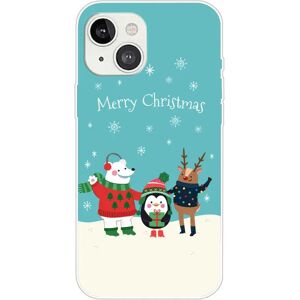 MOBILCOVERS.DK iPhone 13 Fleksibelt Plast Julecover - Merry Christmas - Venner i Sneen