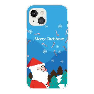 MOBILCOVERS.DK iPhone 13 Fleksibelt Plast Julecover - Merry Christmas - Julemanden i Snevejr