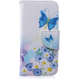 MOBILCOVERS.DK iPhone 6 / 6s Læder Cover m. Pung - Sommerfugle & Margueritter