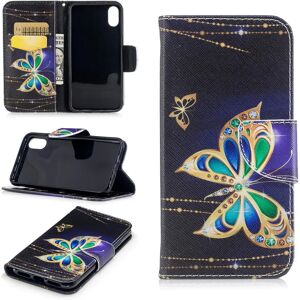 MOBILCOVERS.DK iPhone X / Xs Cover m. Pung Diamond Butterfly - Sort