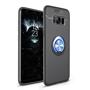 MOBILCOVERS.DK Samsung Galaxy S8 Fleksibelt Cover m. Magnetisk Ring Kickstand - Sort m. Blå Ring