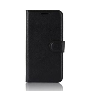MOBILCOVERS.DK Samsung Galaxy A7 (2018) Litchi Texture Leather Stand Cover m. Pung Sort