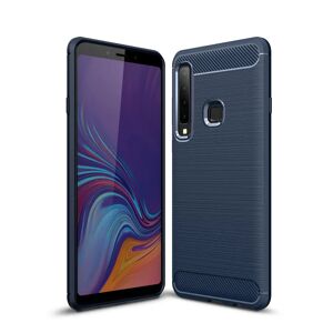MOBILCOVERS.DK Samsung Galaxy A9 (2018) Brushed Carbon Fiber Texture Cover Mørkeblå