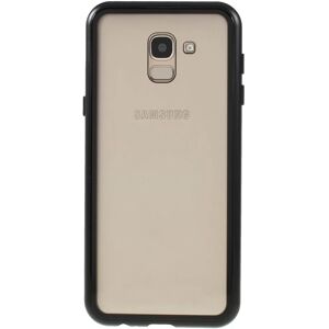 MOBILCOVERS.DK Samsung Galaxy J6 Magnetisk Cover m. Glasbagside - Sort