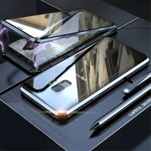 MOBILCOVERS.DK Samsung Galaxy S9 360° Magnetisk Cover m. Glas Bagside & Forside - Sort