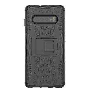 MOBILCOVERS.DK Samsung Galaxy S10 Cool Tyre Håndværker Cover m. Stander - Sort