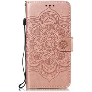 MOBILCOVERS.DK Samsung Galaxy A20e Læder Cover m. Pung Mandala Mønster Rose Gold