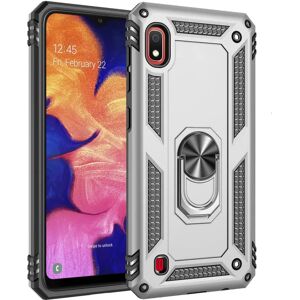 MOBILCOVERS.DK Samsung Galaxy A10 Håndværker Cover m. Stander & 360⁰ Finger Holder - Sølv