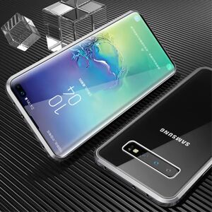 MOBILCOVERS.DK Samsung Galaxy S10+ (Plus) 360⁰ Magnetisk Cover m. Glas Forside & Bagside - Sølv