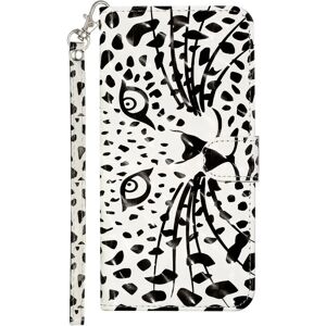 MOBILCOVERS.DK Samsung Galaxy S21+ (Plus) Skinnende Læder Cover m. Pung - Hvid Tiger