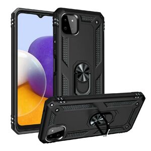 MOBILCOVERS.DK Samsung Galaxy A22 (5G) Hybrid Håndværker Cover m. Magnetisk Kickstand - Sort