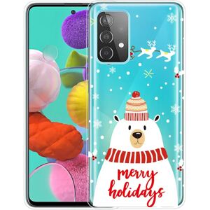 MOBILCOVERS.DK Samsung Galaxy A72 5G / 4G Fleksibelt Plast Julecover - Merry Christmas - Isbjørn