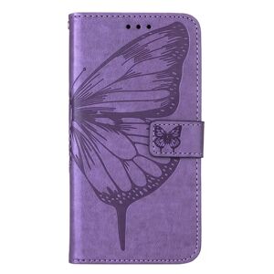 MOBILCOVERS.DK Samsung Galaxy A03 Læder Cover m. Pung Sommerfugle & Blomster - Lilla