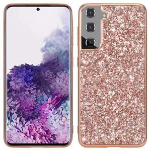 MOBILCOVERS.DK Samsung Galaxy S21 FE (5G) Plastik Cover m. Glitter - Rose Gold