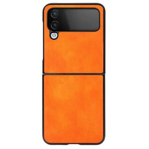 MOBILCOVERS.DK Samsung Galaxy Z Flip4 (5G) Litchi Hybrid Cover - Orange