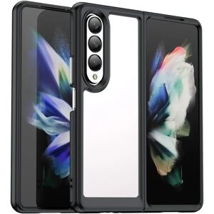 MOBILCOVERS.DK Samsung Galaxy Z Fold4 (5G) Hybrid Plastik Cover - Gennemsigtig / Sort