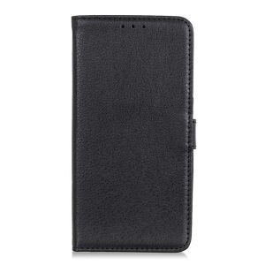 MOBILCOVERS.DK Sony Xperia L4 Litchi Texture Leather Stand Cover m. Pung - Sort