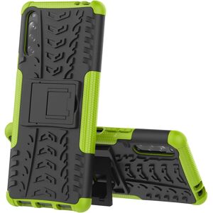 MOBILCOVERS.DK Sony Xperia L4 Cool Tyre Håndværker Cover m. Stander - Sort / Grøn