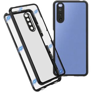 MOBILCOVERS.DK Sony Xperia 10 III Magnetisk Cover m. Glas Bagside og Forside - Sort