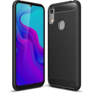 MOBILCOVERS.DK Huawei Y6 / Y6s (2019) Brushed Carbon Fibre TPU Plast Cover Sort